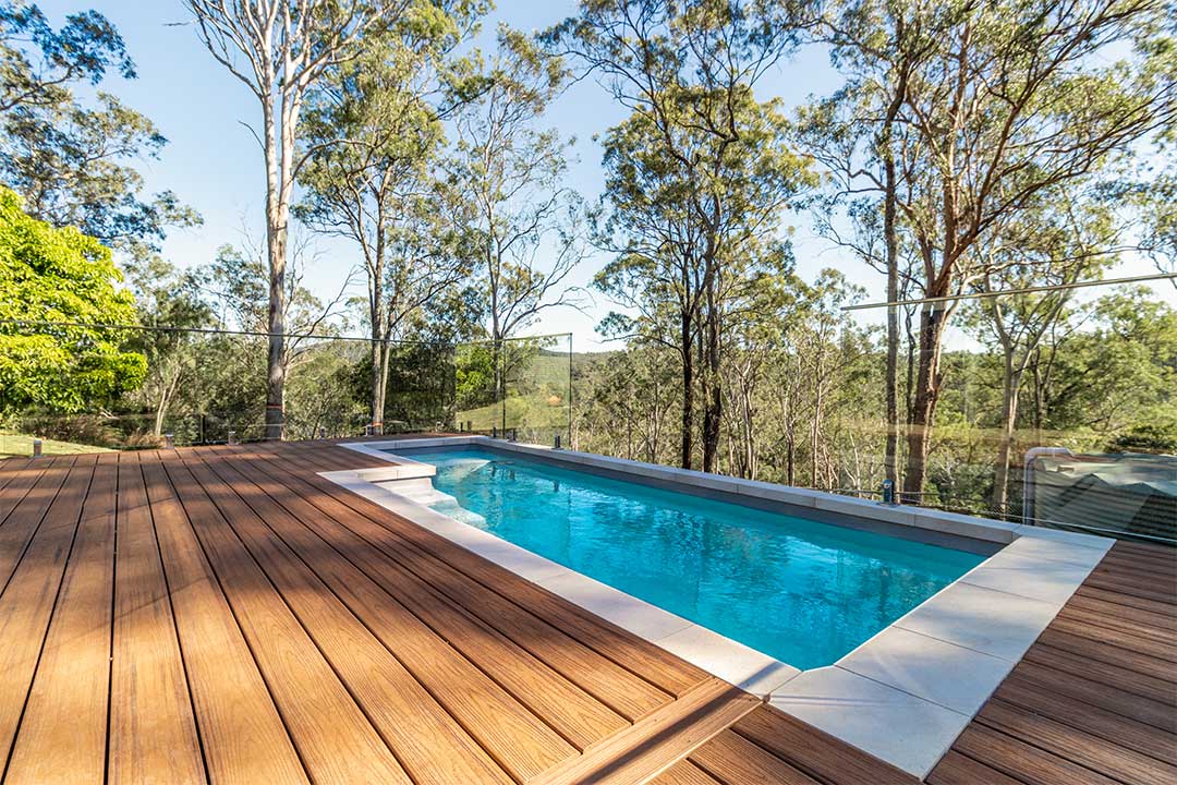 Instant pool overlooking tropical landscape